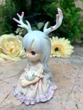 Laden Sie das Bild in den Galerie-Viewer, Adorable Mythical Creature Girl with Bear Sculpture Faun Figurine Fantasy Children of the Forest Collection-OsirisTradingUK