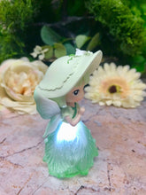 Load image into Gallery viewer, Adorable Peaceful Angel Baby Girl with Led Light Sculpture Green Figurine Fantasy Fairy Collection-OsirisTradingUK