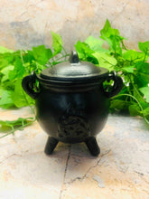 Load image into Gallery viewer, Cast Iron Cauldron Triquetra Wiccan Supplies Pagan Gift Altar