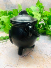 Load image into Gallery viewer, Cast Iron Cauldron Triquetra Wiccan Supplies Pagan Gift Altar