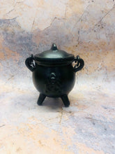 Load image into Gallery viewer, Cast Iron Cauldron Triquetra Wiccan Supplies Pagan Gift Altar