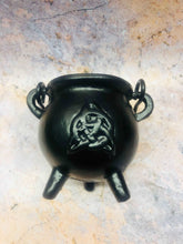 Load image into Gallery viewer, Cast Iron Cauldron Triquetra Wiccan Supplies Pagan Gift Altar