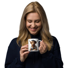 Load image into Gallery viewer, Highland Cow Artist Mug – 11oz Quirky Animal-Themed Ceramic Coffee Cup, Creative Painter Design