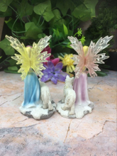 Load image into Gallery viewer, Pair of Small Fairies with Wolves Figurine Fantasy Fairy Figure Mythical Statue-OsirisTradingUK