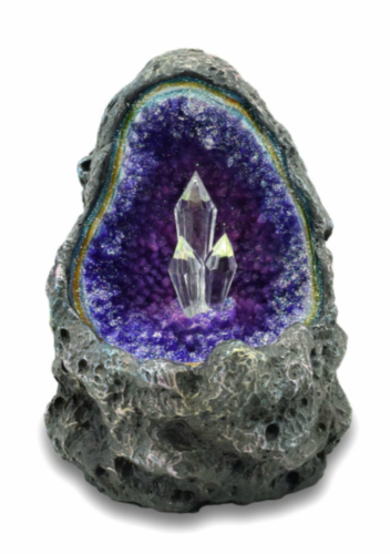 Crystal Cavern Amethyst Purple LED Light Up Geode Rock Lamp Crystal Fantasy Gift