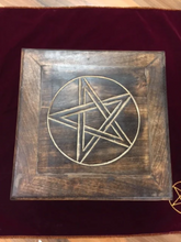 Load image into Gallery viewer, Wooden Pentagram Wiccan Pagan Altar Witchcraft Occult Shrine