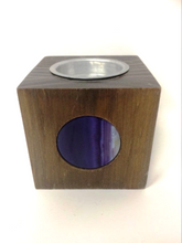 Laden Sie das Bild in den Galerie-Viewer, Wooden Amethyst Candle Holder Home Decoration T-Light Holder Cone Incense Burner-OsirisTradingUK