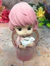 Load image into Gallery viewer, Mythical Creature Girl Angel with Rabbit Sculpture Faun Figurine Fantasy-OsirisTradingUK