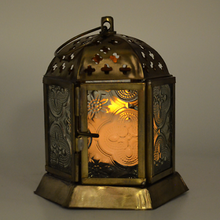 Load image into Gallery viewer, Pair of Moroccan Style Lanterns Brass Antique Tea Light Candle Holders-OsirisTradingUK