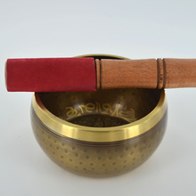 Load image into Gallery viewer, Hand Made Mantra Etched Gold Singing Bowl Home Decor Feng Shui Buddhist Gift-OsirisTradingUK