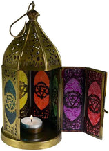 Load image into Gallery viewer, Moroccan Chakra Zinc Lantern Candle Tealight Holder Lighting Ornament 22 cm-OsirisTradingUK
