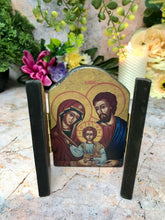 Charger l'image dans la galerie, Icône triptyque de la Sainte Famille Marie Jésus Joseph Style plaque murale religieuse Décor