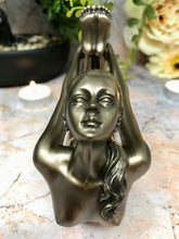 Load image into Gallery viewer, Bronze Effect Sculpture Yoga Dhanurasana Statue Meditating Female Figure