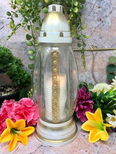 Load image into Gallery viewer, Candle Holder Glitter Pattern Religious Grave Garden Memorial Ornament