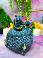 Load image into Gallery viewer, Stone Effect Dragon Guardian Ashtray with Lid Home Decoration Gothic Box-OsirisTradingUK