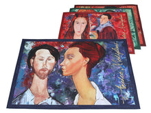 Laden Sie das Bild in den Galerie-Viewer, Set of 4 Table Mats Amedeo Modigliani Placemats Museum Reproduction Art Inspired-OsirisTradingUK