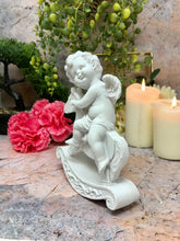 Load image into Gallery viewer, Guardian Angel Figurine Cherub on Rocking Horse Ornament Sculpture Cherubs