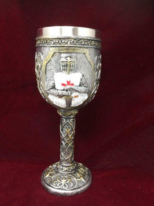 Silver Goblet Templar Knight Chalice Crusader Medieval Style Ornament Gothic