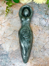Load image into Gallery viewer, Spiral Goddess Pagan Wall Plaque Wiccan Garden Ornament Sculpture Silver