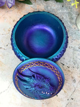 Laden Sie das Bild in den Galerie-Viewer, Blaue Drachenbox, mythische Skulptur, Drachensammlung, Ornament, geheimer Vorrat