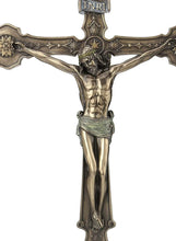 Load image into Gallery viewer, Bronze Effect Cross Jesus Christ Crucifix Religious Sculpture Statue Ornament