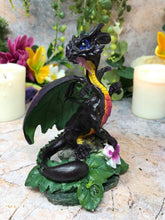 Laden Sie das Bild in den Galerie-Viewer, Dragon Flower Guardian Fantasy Sculpture Mythical Statue Gothic Ornament Gift-OsirisTradingUK