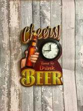 Load image into Gallery viewer, Vintage Metal 3D Logo Sign Pub Man Cave Wall Beer Lager Clock Plaque-OsirisTradingUK