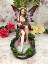 Load image into Gallery viewer, Wishing Well Fairy Holding Lotus Leaf Figurine Statue Ornament-OsirisTradingUK