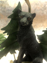 Load image into Gallery viewer, Black Panther Tea Light Holder - 31cm Cold Cast Resin and Metal, Enchanting Wildlife Sculpture with Cubs, Forest Themed Candle Decor, Mystical Feline Art-OsirisTradingUK