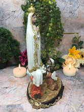 Load image into Gallery viewer, Blessed Virgin Mary Sculpture Our Lady of Fatima with Children Statue Figurine-OsirisTradingUK