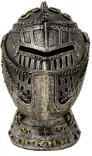 Laden Sie das Bild in den Galerie-Viewer, Mittelalterlicher Ritterhelm Spardose Sparschwein Ornament Figur Kreuzritter Skulptur