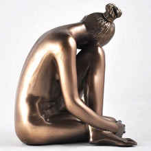 Load image into Gallery viewer, Bronze Effect Nude Female Figurine Resting Woman Sculpture Human Form Colelction