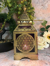 Charger l'image dans la galerie, Porte-bougie lanterne marocaine à effet antique en forme de fleur de vie