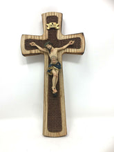 Load image into Gallery viewer, Wooden Crucifix Hanging Wall Cross Resin Corpus Christi Jesus Christ Religious