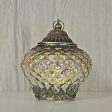 Laden Sie das Bild in den Galerie-Viewer, Silver LED Moroccan Style Glass Battery Powered Lantern Home Decor Lighting-OsirisTradingUK