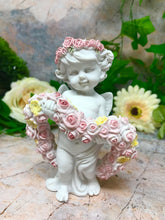 Load image into Gallery viewer, Guardian Angel Figurine Cherub with Roses Statue Ornament Cherubs Sculpture