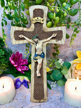 Load image into Gallery viewer, Wooden Crucifix Hanging Wall Cross Resin Corpus Christi Jesus Christ Religious