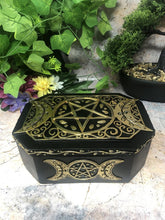 Load image into Gallery viewer, Triple Moon Goddess Pentagram Box Pagan Altar Wiccan Supplies-OsirisTradingUK