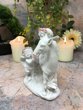 Load image into Gallery viewer, Guardian Angel Figurine Cherub with Horse Companion Statue Ornament Sculpture