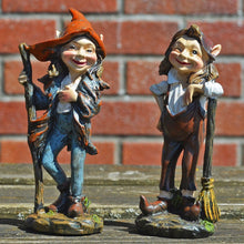 Load image into Gallery viewer, Pair of Elves Garden Ornaments Decoration Sculpture Fairy Pixie Gnome-OsirisTradingUK