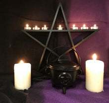 Load image into Gallery viewer, Cast Iron Cauldron Pentagram Witchcraft Spellcast Wiccan Supplies Pagan Gift-OsirisTradingUK