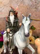 Load image into Gallery viewer, Wizard Riding Unicorn and Dragon Companion Sculpture Statue Mythical Creatures-OsirisTradingUK