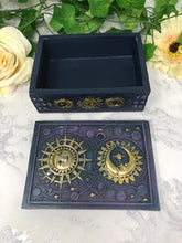 Load image into Gallery viewer, Mystical Sun and Moon Tarot Box Celestial Altar Decoration Wicca Pagan Style-OsirisTradingUK
