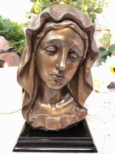 Load image into Gallery viewer, Bronze Effect Virgin Mary Bust Religious Ornament Statue Sculpture