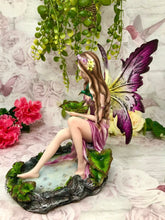 Load image into Gallery viewer, Wishing Well Fairy Holding Lotus Leaf Figurine Statue Ornament-OsirisTradingUK