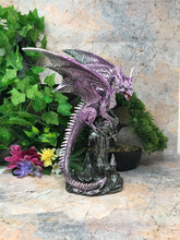 Load image into Gallery viewer, Purple Dragon Resting Fantasy Sculpture Mythical Statue Ornament Gothic Dragons-OsirisTradingUK