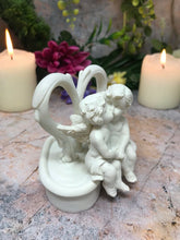 Laden Sie das Bild in den Galerie-Viewer, Guardian Angel Figurine Cherub Statue Resting on Heart Ornament Sculpture-Collectables:Fantasy, Myth & Magic:Mythical Creatures:Angels-OsirisTradingUK