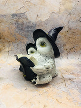 Load image into Gallery viewer, Whimsical Witchy Owl Family with Spell Book Figurine Pagan Decoration Witch