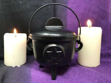 Load image into Gallery viewer, Cast Iron Cauldron Pentagram Witchcraft Spellcast Wiccan Supplies Pagan Gift-OsirisTradingUK