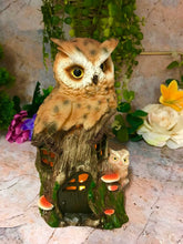 Load image into Gallery viewer, Novelty Owls House with Led Light Figurine Statue Ornament Owl Gift-OsirisTradingUK